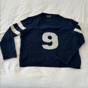 Wooden Ships Navy Knit Pullover with no 9 - lightweight/so soft! Size small